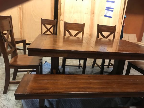 Cost Plus World Market Dining Table Bench And Chairs For Sale In
