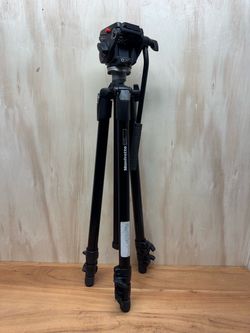 Manfrotto 055XDB Tripod Legs (Black) with 804RC2 3-Way Pan/Tilt Head