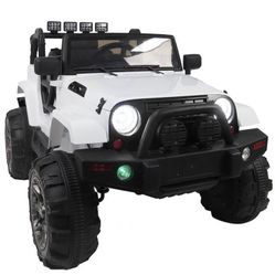  ⚪️⚪️!! BRAND NEW 12V Electric Kid Ride On Car Power Wheels Kids Jeep OFF ROAD with real life Suspension, Bright LEDs, Music , USB and Mp3 