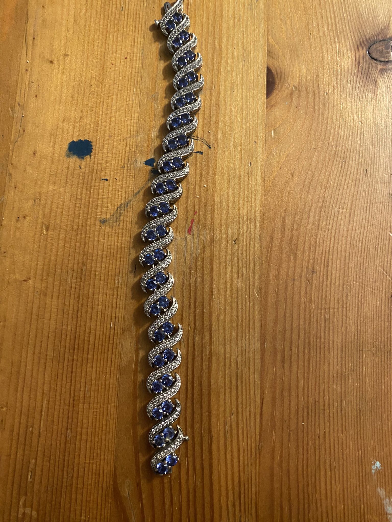 Lab Created Sapphire And Diamond Bracket (small)