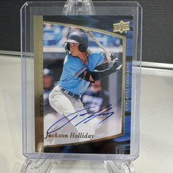 Jackson Holliday Signed Upperdeck employee Exclusive Card