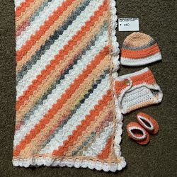 Newborn Set Crocheted Blanket