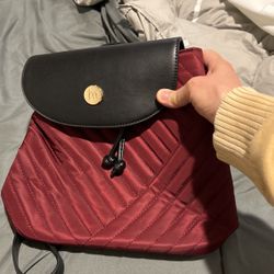 Maroon Backpack Purse 