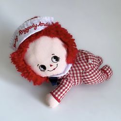 Vintage Applause Crawling Baby Red Raggedy Andy Mini Plush Doll