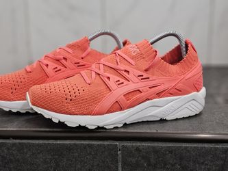 Asics Gel-Kayano Trainers Knit Womens Shoes Lace Up Textile Peach H7N6N Size 9