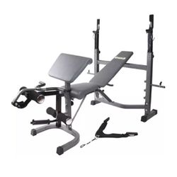 Weight Bench AND 300lb Barbell/Dumbbell Weight Set