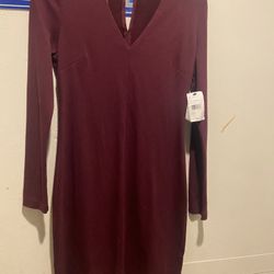 Cynthia Steffe Burgundy/Cabarnet Long Sleeve Dress