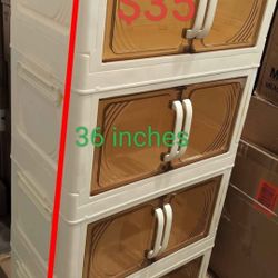 4 tier Collapsible storage with wheels/  one top lid/ poly proplyne/ new open box with packing