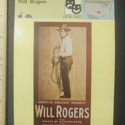 1979 Panarizon Will Rogers America's Greatest Humorist Cowboy Entertainment Large Vintage Card Italy Collectible