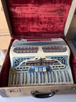 Vintage Cingolani Piano Accordion Baby Blue and Pearl White w Hardshell Case Custom Built