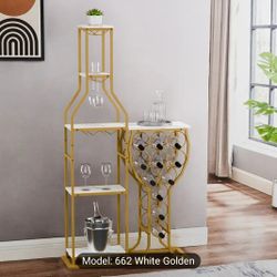 Brand New In Box Wine Rack With Hanging Goblet Holder And Storage Shelves Great For Partier