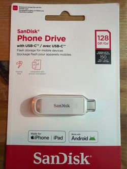 Sandisk phone drive storage usb-c 128Gb