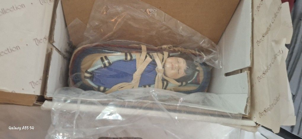 Sacajawea Porcelain Doll & Baby