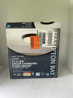 Hampton Bay Clifton 11 in. Oil Rubbed Bronze Selectable LED Flush Mount Light