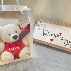 Valentine’s gifts (teddy bear with soap rose)