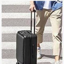 NINETYGO Carry on Luggage with Front Compartment, Airline Approved, 20-Inch Suitcases with Wheels