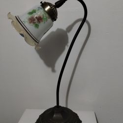 MID CENTURY - VINTAGE GILBERT CAST  BRASS GOOSENECK DESK LAMP 17"