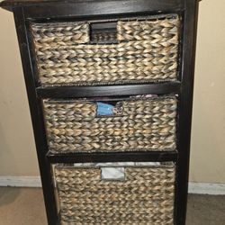 3-Drawer Wicker Storage 