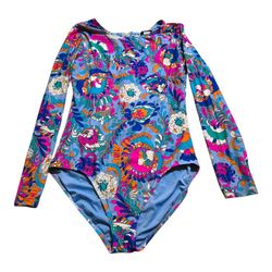 kate spade new york spring water one piece Long Sleeve Rashguard swimsuit sz xl