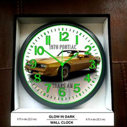 Glow In The Dark Wall Clock Trans Am Clock  Coupe DeVille Jack Daniels Chevy Super Bee Impala Ford Clock General Lee Wall Clock Harley Davidson C10 