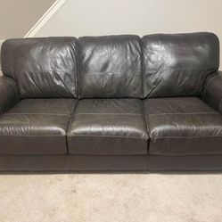 Modern Brown  Leather Couch 