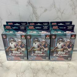 Brand New 2025 Topps Chrome NFL Hanger Box