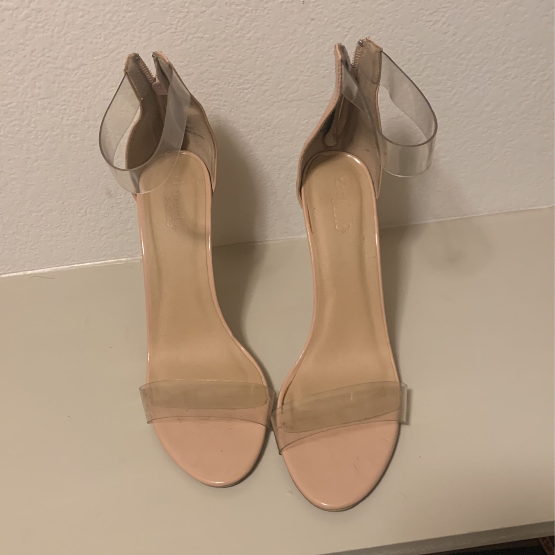 Nude Clear Strap heels 