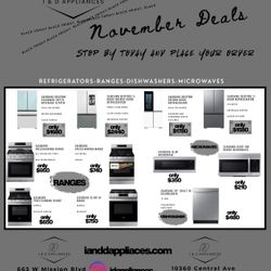 Samsung Refrigerator-Range-Dishwasher-Microwave 