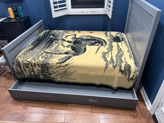 pottery barn bed with bottom drawer