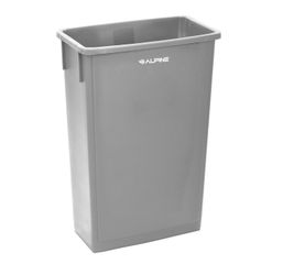 23 Gal. Gray Waste Basket Commercial Trash Can with Lid - Brand New