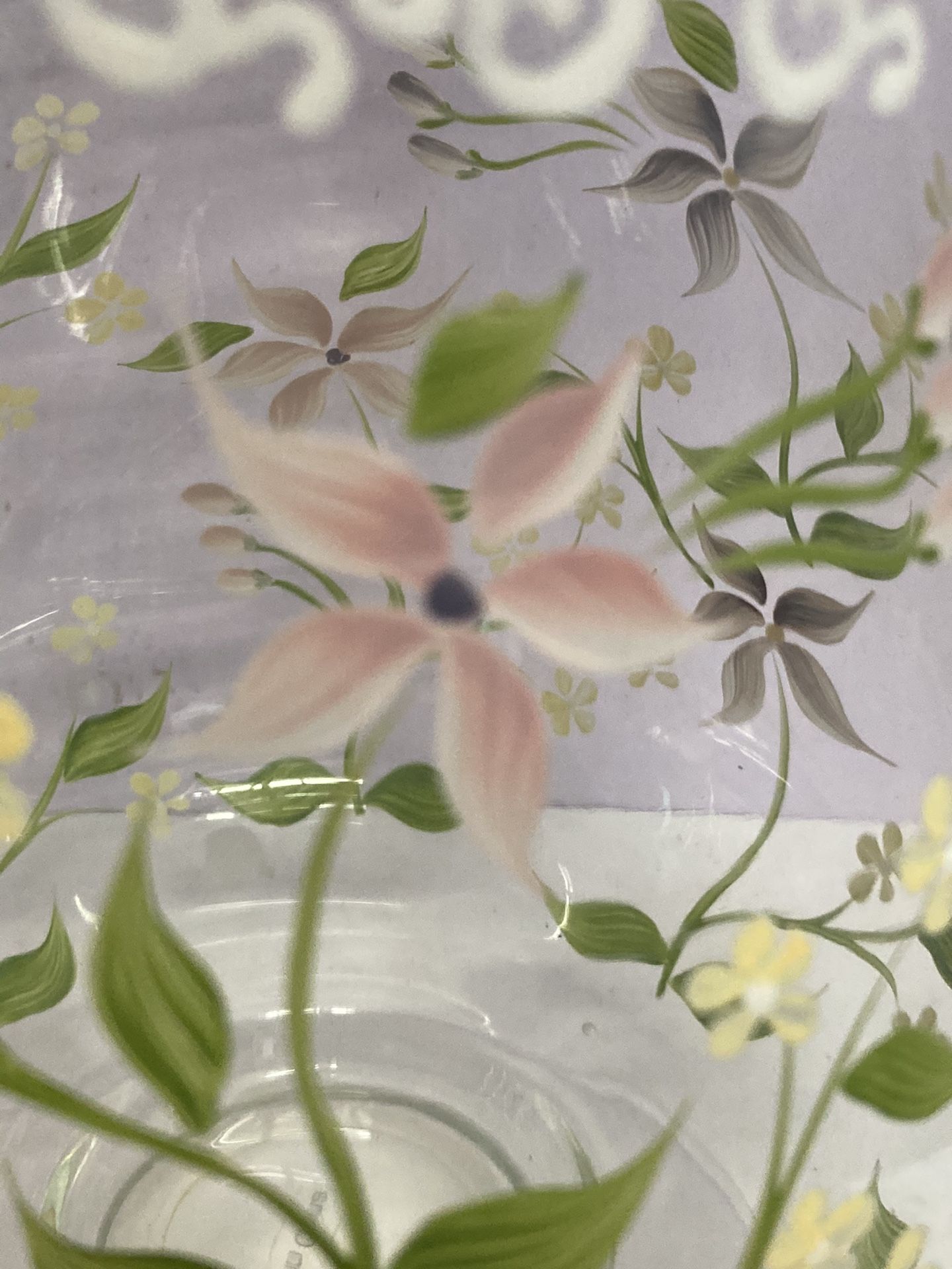 Glass Vase, Hand Painted Dainty Floral Design