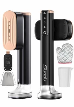 Steamer for Clothes,1200W Portable Travel Steamer&Iron 180ml Black Compact 15s heat-up, 180ml tank, 35min powerful steam, 4 Modes , includes gloves,Qu