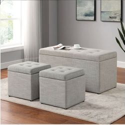 STORAGE BENCH WHIT OTTOMAN NEW IN BOX ☎️ 1714586,2564 PICK UP PRICE