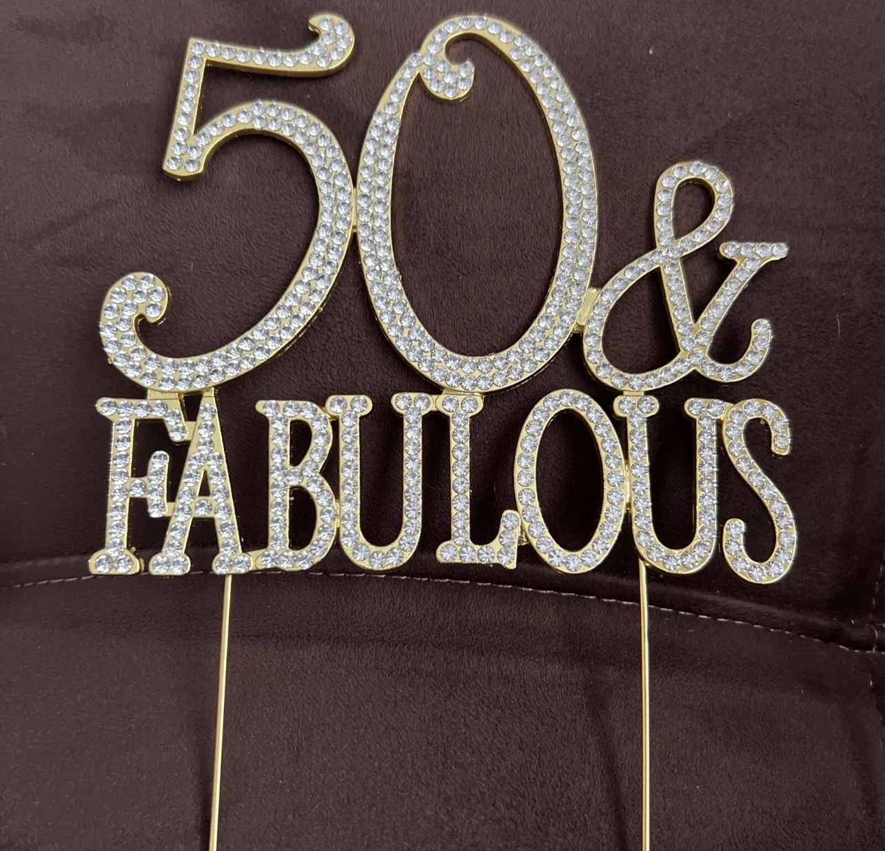50 and Fabulous 50th Birthday Cake Toppers Bling Cake Topper Gold Cake Tops