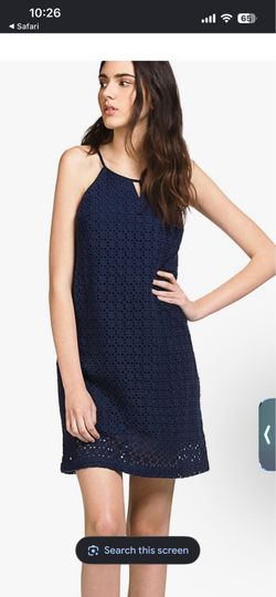 Lucky brand navy eyelet dress small
