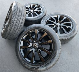 20” Range Rover New Gloss Black OEM Wheels and Tires