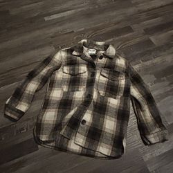 Cozy Plaid Shacket Brown Black Cream