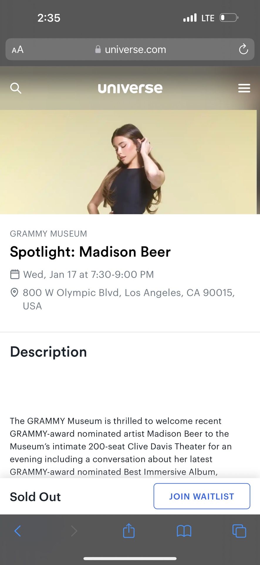 LOOKING FOR TICKETS