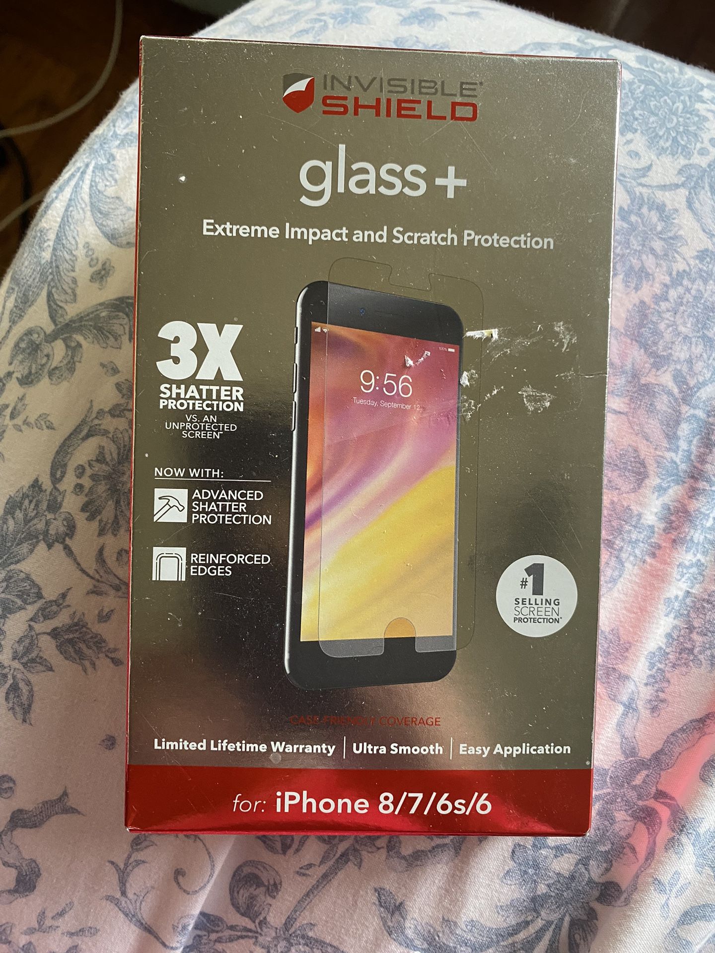 ZAGG Invisible SHIELD Glass protector 3X Shatter protection fitsIPhone 8/7/6s/6