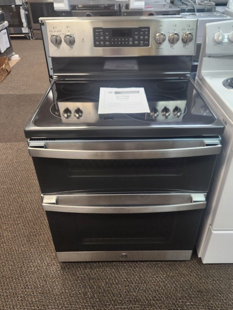 30 in. Burner Element Free-Standing Double Oven Electric Range in Stainless Steel with Convection and Air Fry