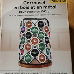 Keurig Wood & Wire Storage Carousel, Coffee Pod Storage, Holds up to 49 Pods