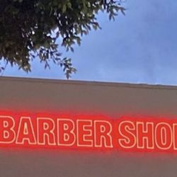 Red neon LED outdoor storefront sign