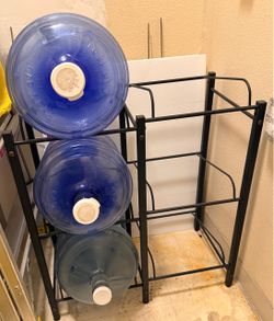 5-Gallon Water Jug Storage Rack + Three 5-gallon Jugs
