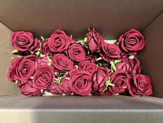 Artificial Red Velvet Silk Roses & Loose Rose Petals