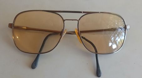 Vintage 1970's Luxottica Aviator Eyeglasses Gold Frames - Made In Italy