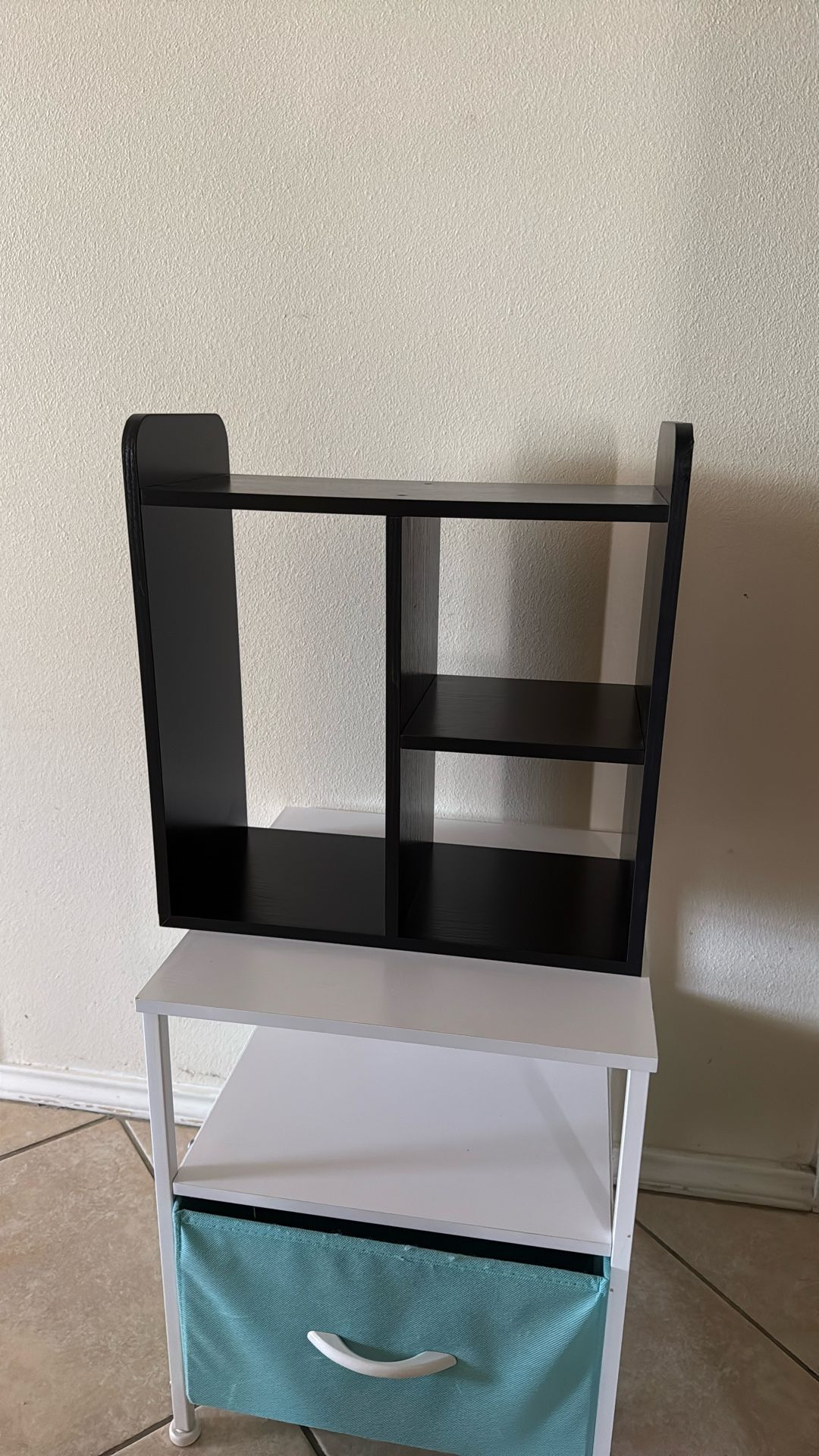 Black Organizational Wooden Shelf 