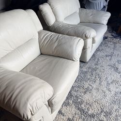 Verona Cream Leather 2+2 Seater Sofa Set Collection