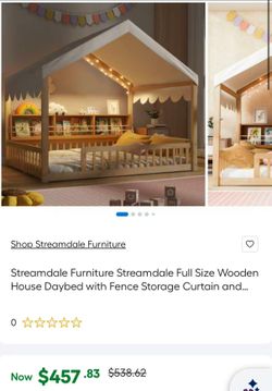 Streamdale Full Size Wooden House Daybed with Fence