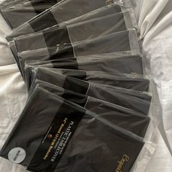 New Exquisite Round Black Plastic Table Cloths, One Dozen
