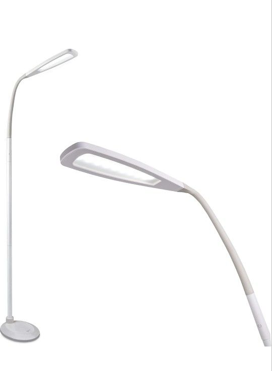 OttLite ClearSun Flex LED Floor Lamp with LED Technology - Touch Activated Controls, Adjustable Neck, Smart Memory Feature - Great for Office, Home, D